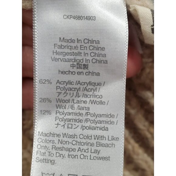 Madewell Wool Space-Dyed Long Oversized Cardigan Sweater Beige Pockets Womans XS - Picture 9 of 16